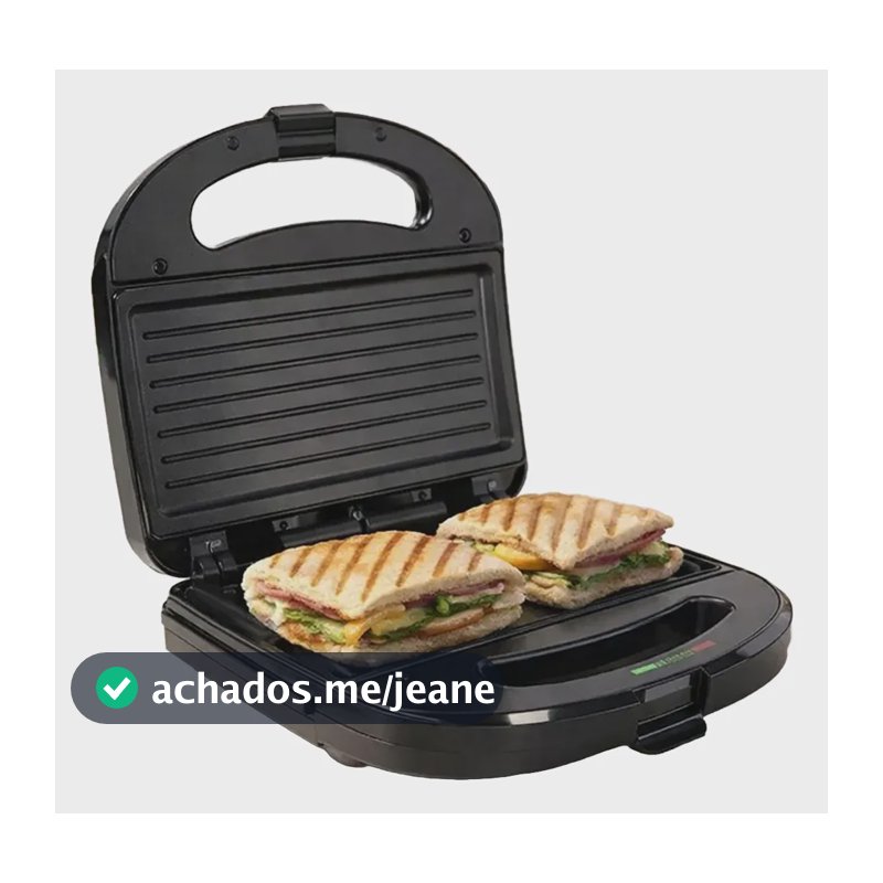 Sanduicheira Gril Elétrica 2 Em 1 750w 220/127v Antiaderente Preto 127v