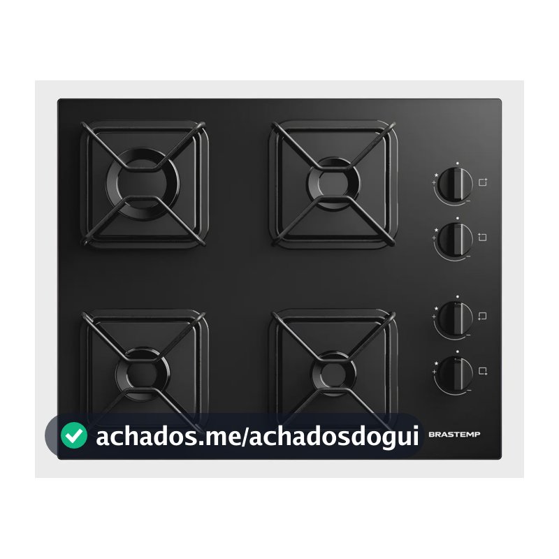 Cooktop Brastemp a Gás 4 Bocas com Grades de Ferro - BDD61BE