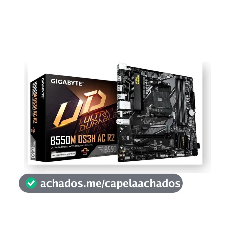 Placa Mae Gigabyte B550m Ds3h Ac R2 Preto