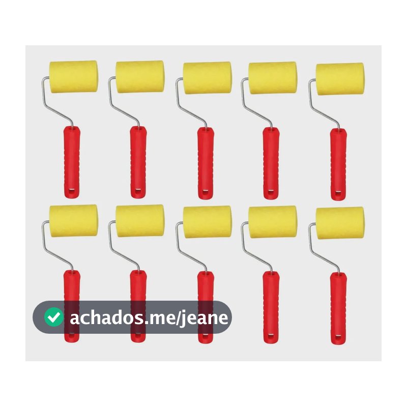 10un Rolo Espuma Roma 5cm Cabo Plástico Rolinho Atacado