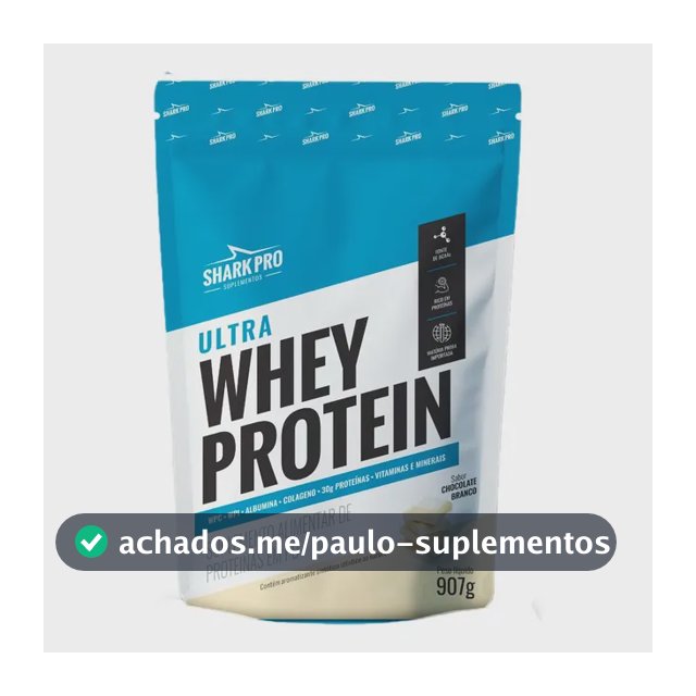 Ultra Whey Protein Chocolate Branco Refil 907g - Shark Pro Chocolate Branco
