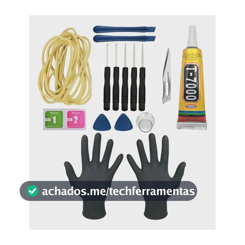 Kit De Ferramentas + Cola T7000 Para Manutenção De Celular