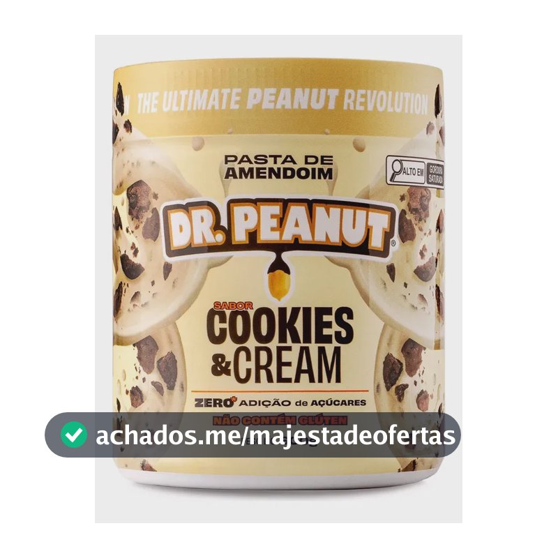 Suplemento em pasta Dr. Peanut Melhor Pasta de Amendoim amentoim cremosa sabor Cookies and cream x 600g