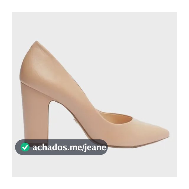 Scarpin Arezzo Nude Clássico Salto Bloco Feminino