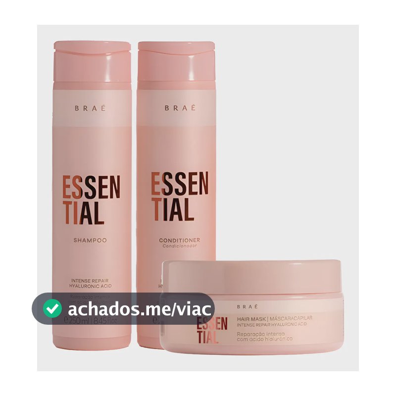 Braé Essential Kit Shampoo250ml+cond250ml+máscara200g