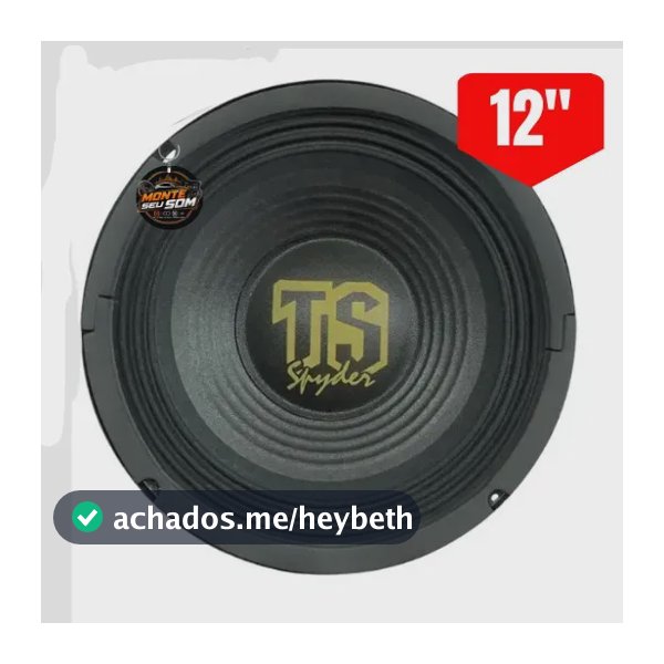 Woofer 12 Polegadas 200w Rms Ts200 Original Spyder Preto