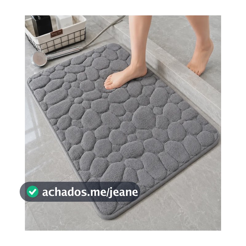 Tapete Banheiro Antiderrapante Macio Absorvente 60x40 Cinza