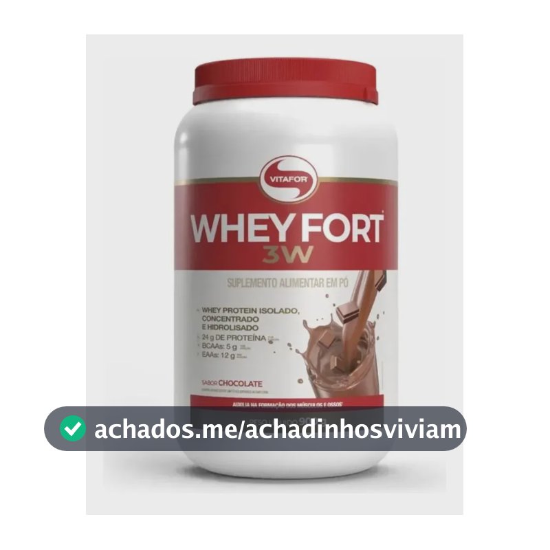 Whey protein Vitafor Fort 3W 900g sabor Chocolate