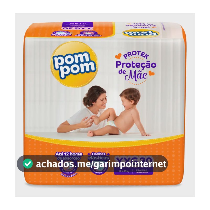 Fraldas Pom Pom Protek XGG x 30 unidades