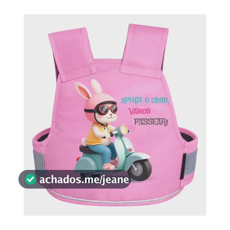 Colete Cinto Segurança Infantil Criança Moto Antiqueda Ajust Rosa