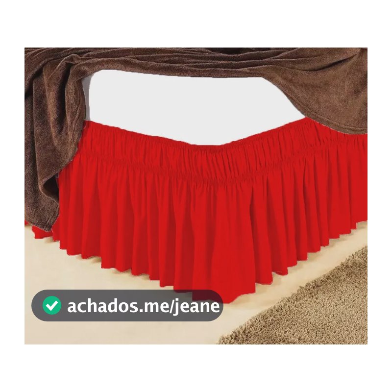 Saia Colchão Box Cama Casal Queen Microfibra 2 Elásticos Cor Vermelho