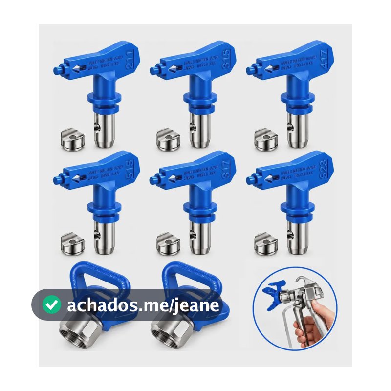 Kit 6 Bicos Airless 211 315 417 515 517 523 2 Porta Bico Rac 127/220v