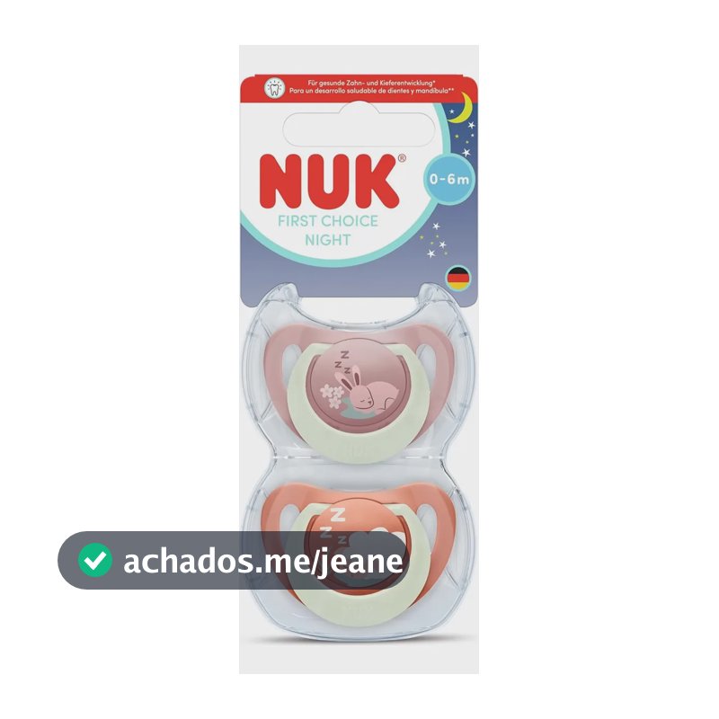 Kit 2 Chupetas Nuk Fc Coelho E Ovelha 0 A 6 Meses S1 Sortidas 0-6 Meses