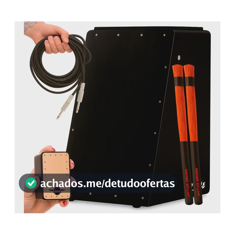 Cajón WD Style eléctrico professional B preto Witler Drums