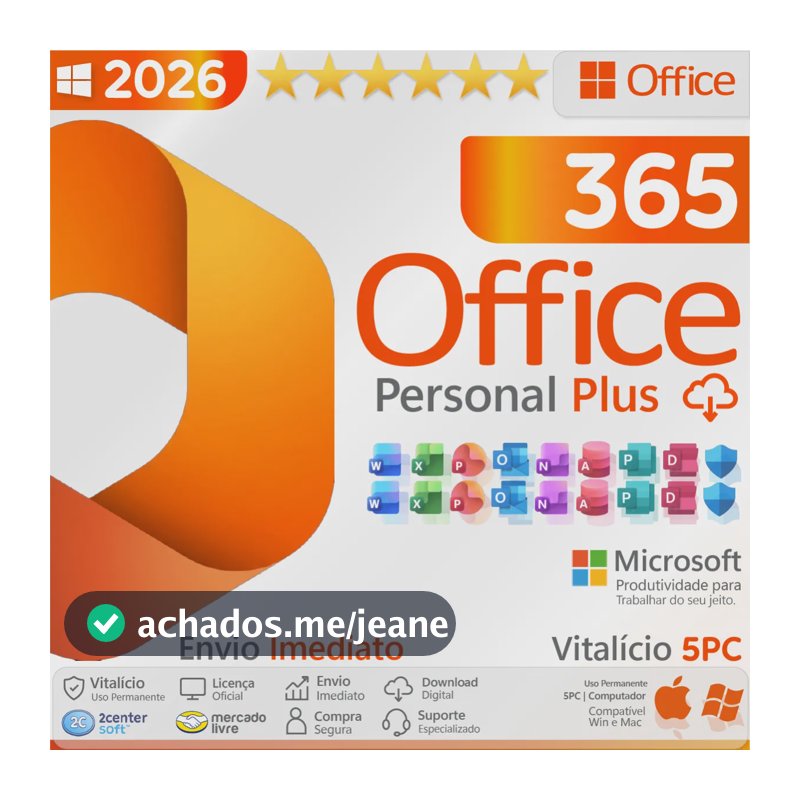 Licença Chave Office 365 Personal 2026 - Original Digital