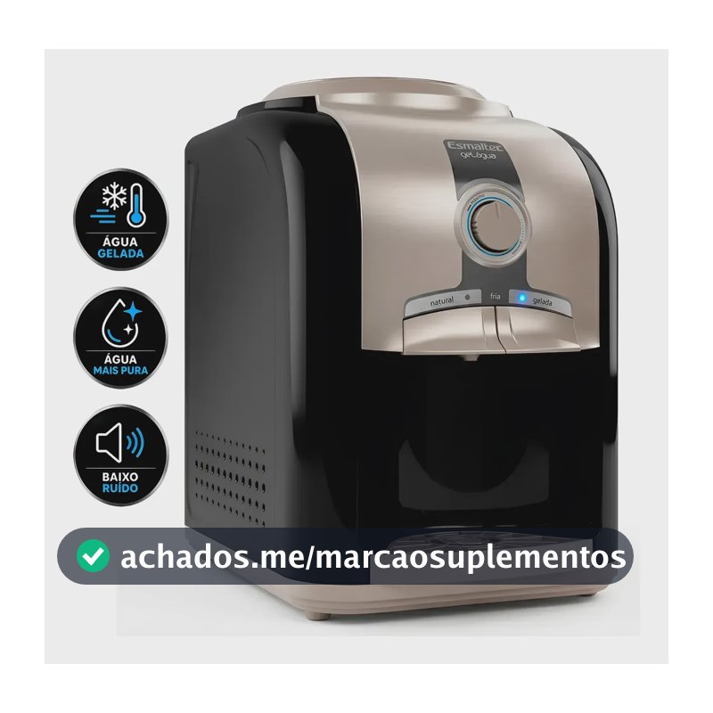 Bebedouro Esmaltec Egm30 Mesa Compressor Água Gelada Mix Preto 127v
