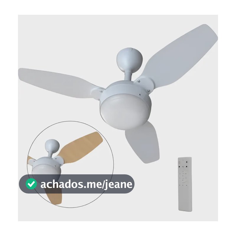 Ventilador De Teto Ventisol Legacy Com Controle Remoto Branco/pinho Bivolt