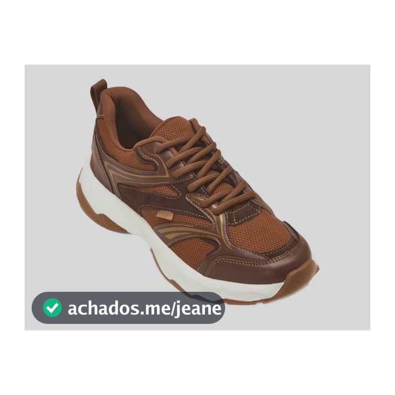 Tênis Feminino Aira Com Recortes Anacapri Marrom Liso 38