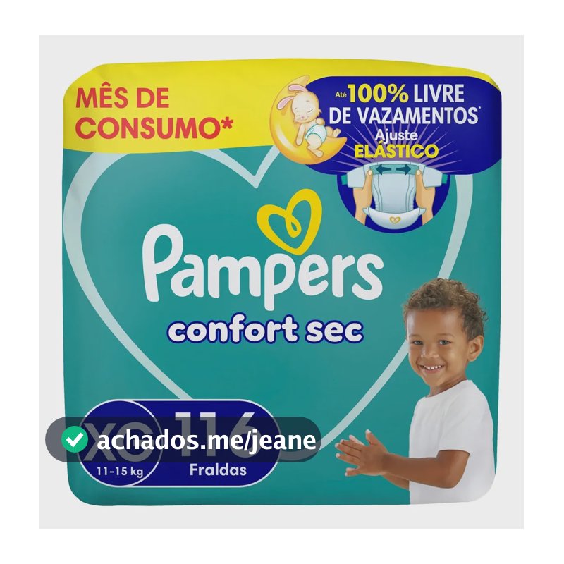 Fralda Pampers Confort Sec Tamanho XG 116 Unidades