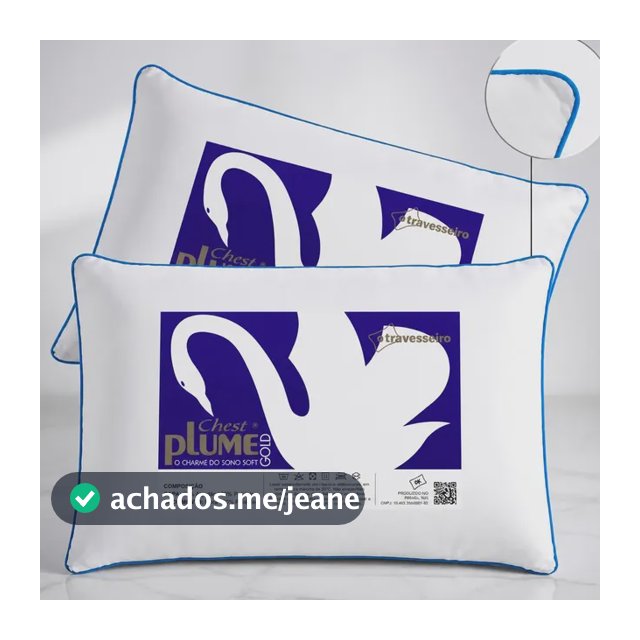 Kit 2 Travesseiros Hotel Toque De Pluma Percal 180 Fios Luxo Branco