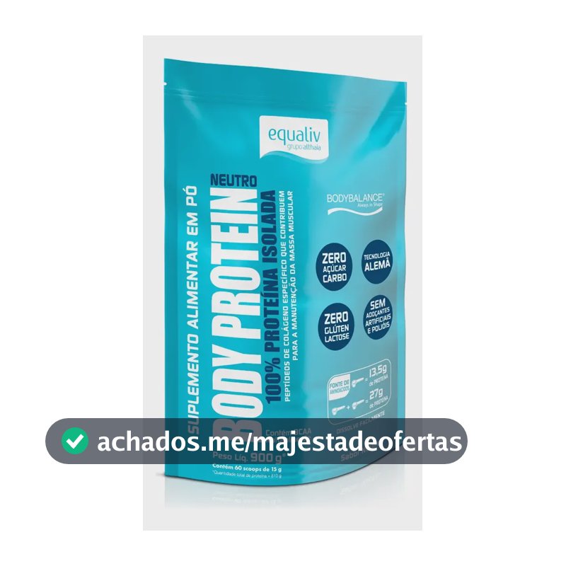 Proteína Equaliv Body Protein Refil 900g em pó Sem sabor x 900g
