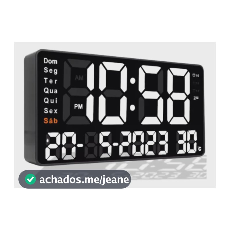 Relógio Parede Digital Led Moderno Para Cozinha Sala Academia - Dias Importações