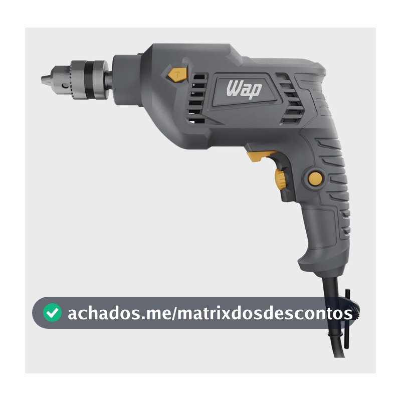 Parafusadeira e Furadeira de Impacto WAP WF 700FE Mandril de 3/8'' 700W Cinza e Amarela