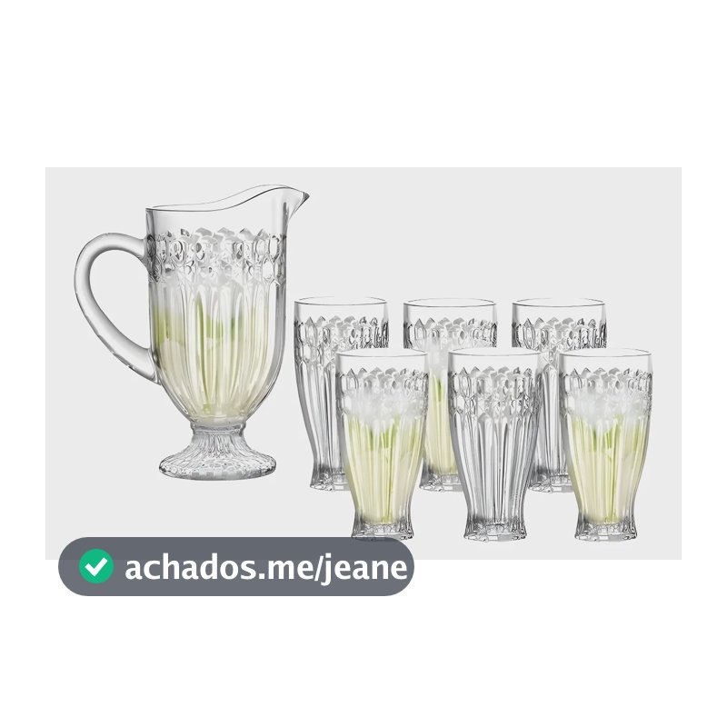 Kit Jarra 1,15l 6 Copo 300ml Vidro Madri Incolor Em Casa Tem Incolor