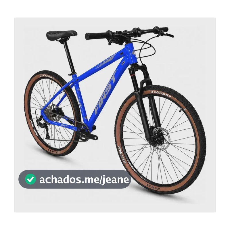 Bicicleta First Aro 29 Freio Hidráulico Susp. C/ Trava K7 9v Azul Hunter/ Prata 19