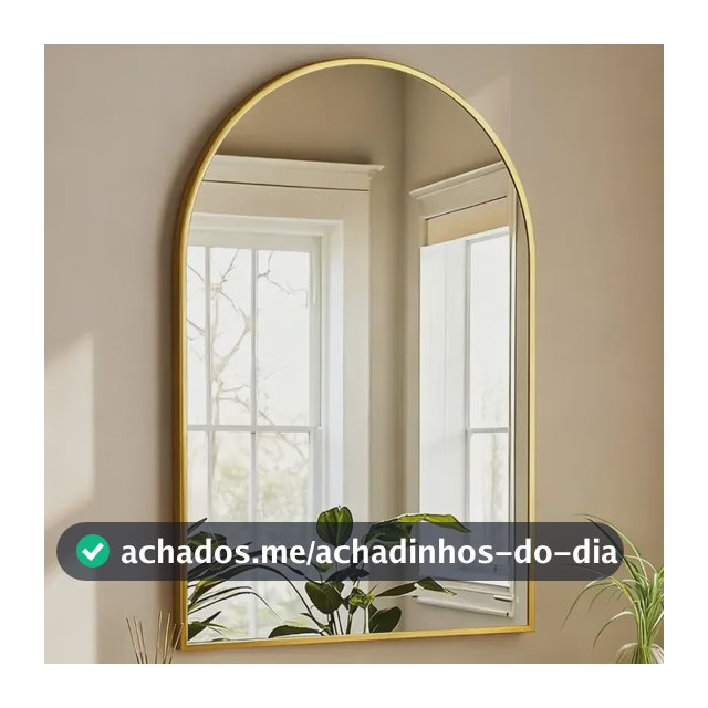 Espelho Banheiro Arco 60x40 Moldura Alumínio Parede Luxo
