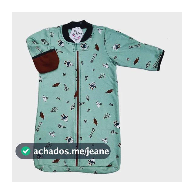Saco De Dormir Para Bebês Em Moletim Flanelado
