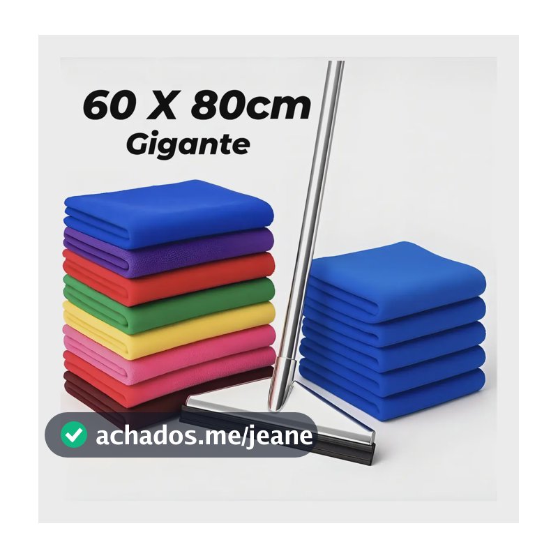 Pano De Chão Microfibra Grande Multiuso Kit 3 Unid. 80x60cm! Assorted