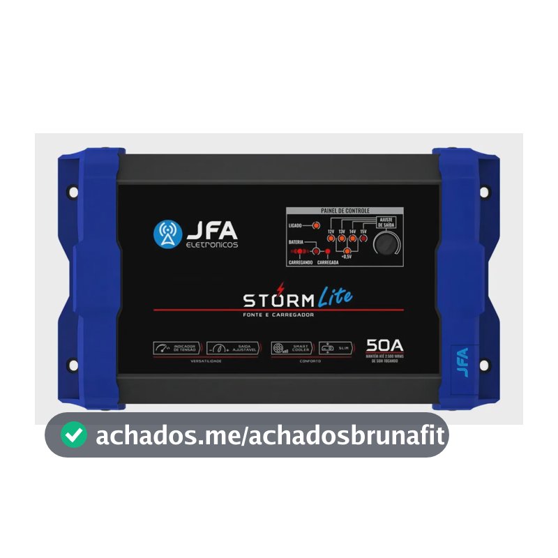 Fonte Carregador Jfa Storm Lite 50a Bivolt Smart Coole Azul