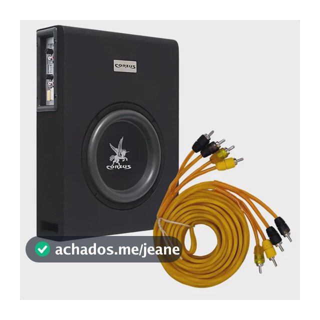 Caixa Amplificada Slim 303 Corzus 350 Rms + Cabo Rca 4 Vias