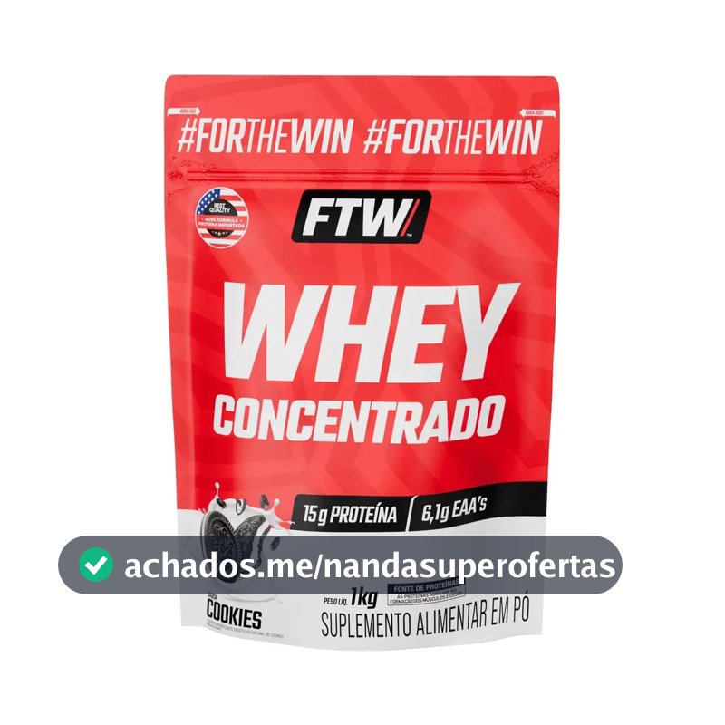 Whey Protein Concentrado 1kg Sabor Cookies - Ftw