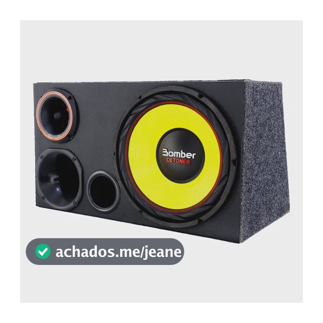 Caixa Trio Carro Som Automotivo Sub Bomber Detoner Amarelo