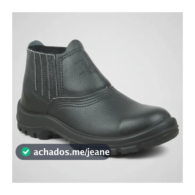 Bota Botina De Segurança C/ Elástico Couro Pedreiro Bico Pvc