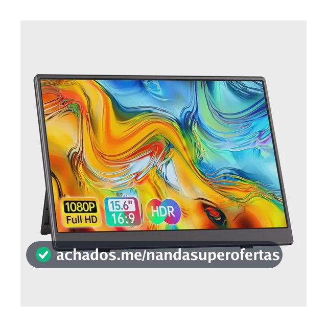 Monitor Portátil 15.6'' Tela Externa Hdr Ips 1080p Ultrafino Preto 127/220v