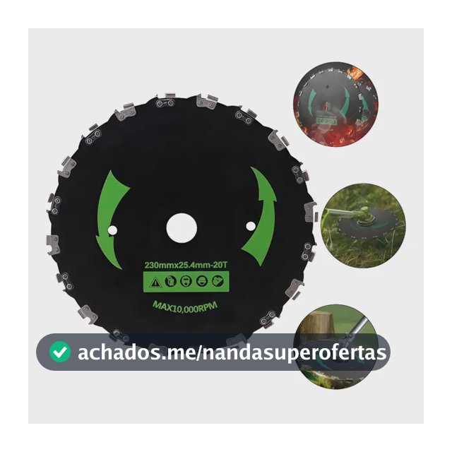 Disco Para Roçadeira Universal Dentes De Corrente Motosserra