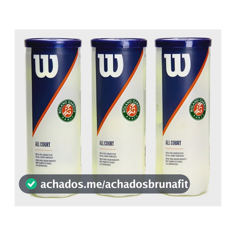 Kit 03 Tubos Bolas Tênis Roland Garros All Court Wilson