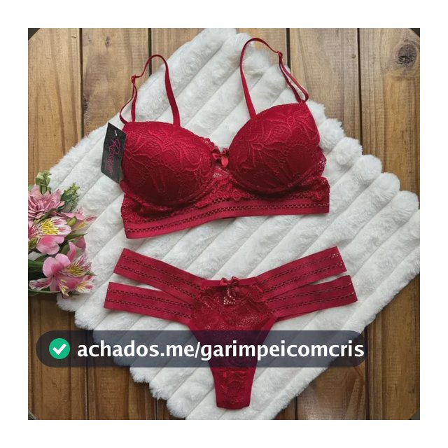 Conjunto Lingerie Renda Com Bojo Feminino Confortável