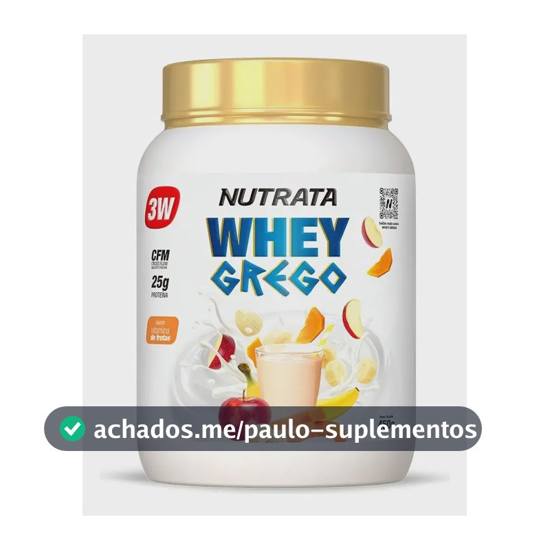 Whey Grego 3w Pote 450g Vitamina De Frutas Nutrata Vitamina De Frutas