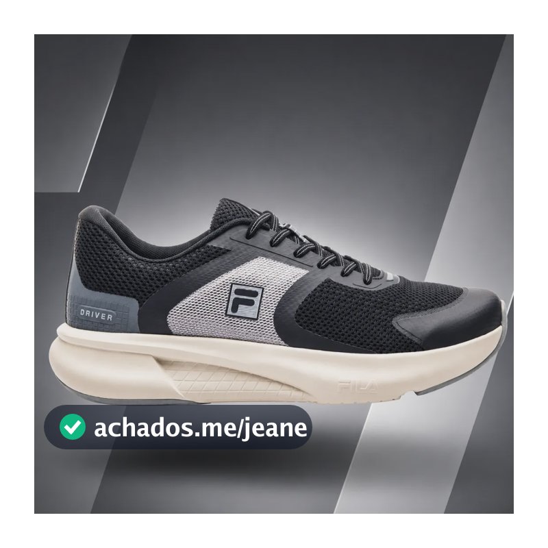 Tênis Fila Driver Masculino Treino Academia Confortável Preto/cinza/grafite 41 Br