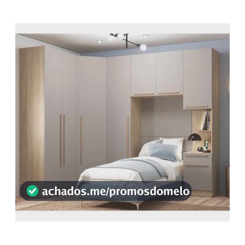 Dormitório Modulado 5 Peças 3 Guarda Roupas 1 Mesa Aveiro Oak/cinza Urbano