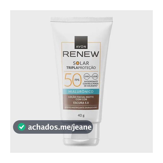 Protetor Solar Com Cor Avon Renew Fps 50 40g