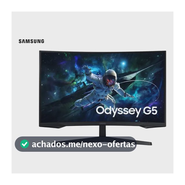 Monitor Gamer Samsung Odyssey G5, 32 ,qhd, 165hz,1ms,hdmi,dp Preto
