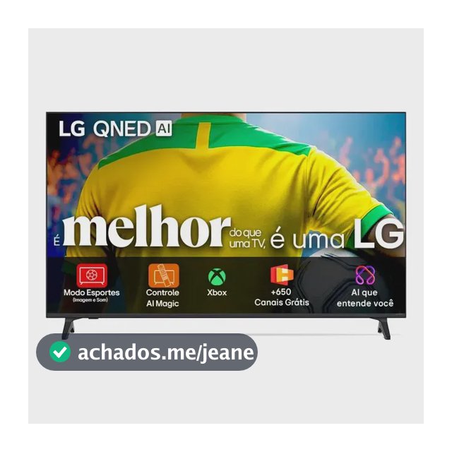 Smart TV 4K 50" LG QNED73 Portal de Games Processador AI α7 Ger8 4K Super Upscaling Google Cast Integrado Controle AI Magic WebOS 25 Modo Esportes Alerta de Esportes