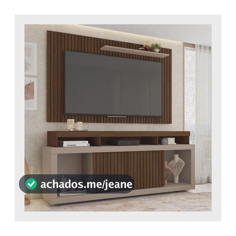 Rack Com Painel Para Tv Até 65 Polegadas Marrom Life Caemmun Marrom