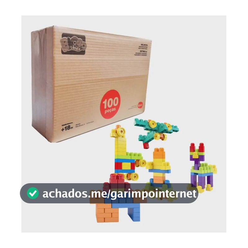 Brinquedo Pedagogico Blocos Montar Encaixar 100 Peças Dismat