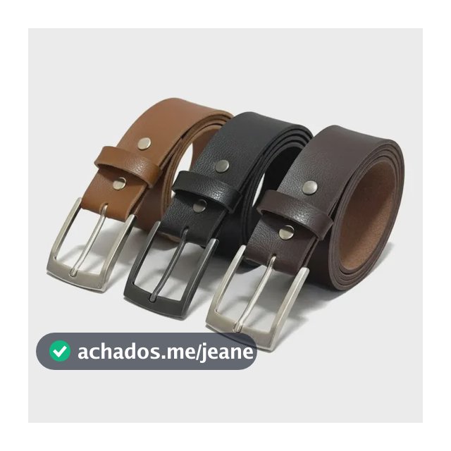 Kit 3 Cintos Social Masculino Do P Ao Plus Size Com Passante